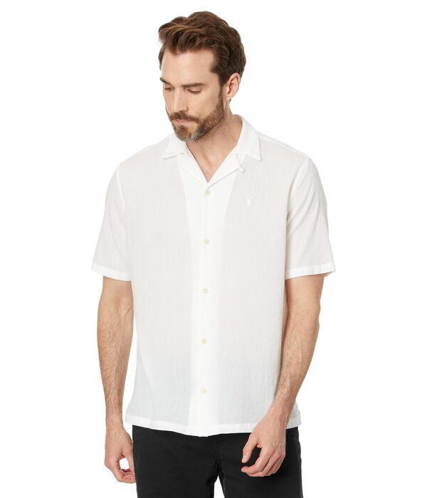 オールセインツ メンズ シャツ トップス Valley Short Sleeve Shirt White