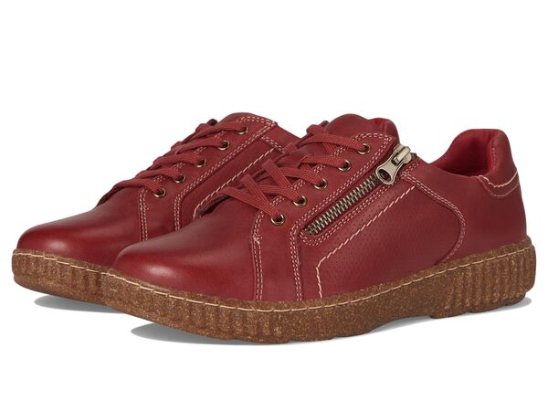 クラークス レディース スニーカー シューズ Caroline Janna Red Leatherの通販はミドルカットスニーカー