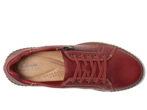 クラークス レディース スニーカー シューズ Caroline Janna Red Leatherの通販は