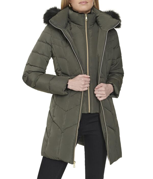 コールハーン レディース コート アウター Taffeta Down Coat Merlot トレンチコート