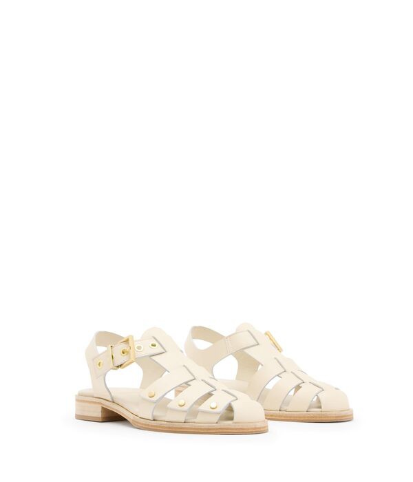 オールセインツ レディース ヒール シューズ Nelly Stud Sandal Parchment White