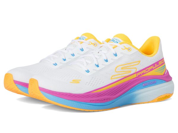 スケッチャーズ レディース スニーカー シューズ Max Cushioning Propulsion White/Orangeの通販は