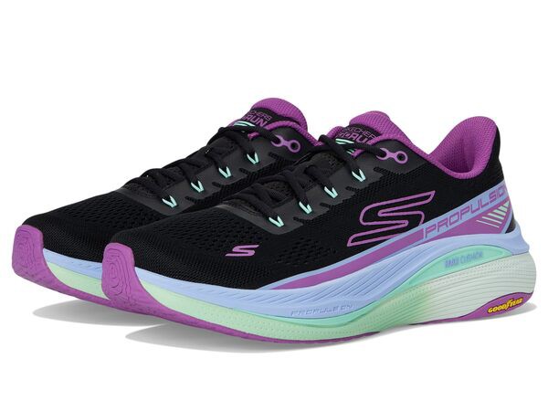 スケッチャーズ レディース スニーカー シューズ Max Cushioning Propulsion Black/Purple