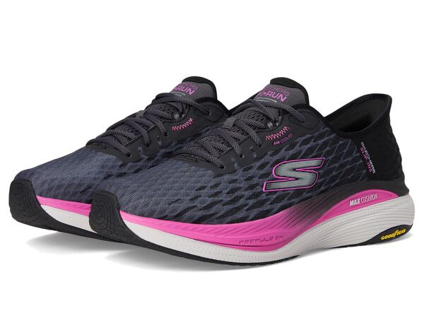 スケッチャーズ レディース スニーカー シューズ Max Cushioning Propulsion Vitality Hands Free Slip-Ins Black/Hot Pink