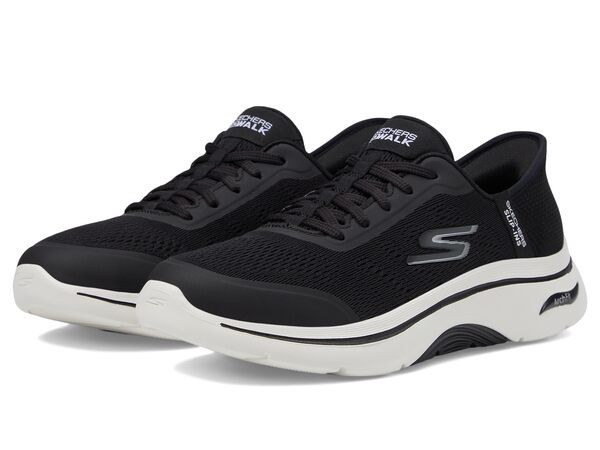 スケッチャーズ レディース スニーカー シューズ Go Walk Arch Fit 2.0 Valencia Hands Free Slip-Ins Black/White