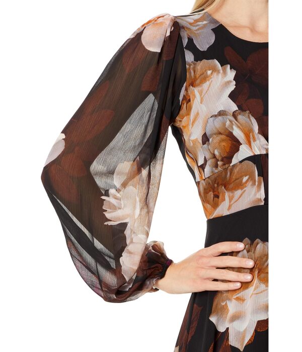 カルバンクライン レディース ワンピース トップス Chiffon Floral Long Sleeve Shift Persmn Multi