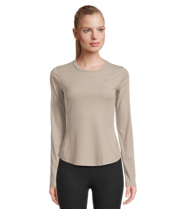 ニューバランス レディース シャツ トップス Micro-Rib Long Sleeve Arid Stoneの通販は
