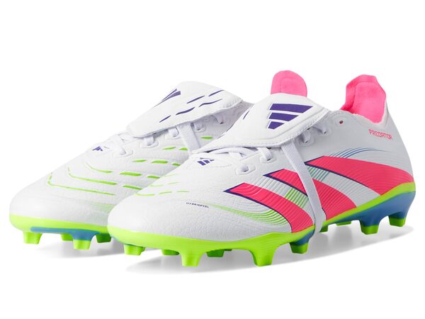 アディダス メンズ スニーカー シューズ Predator League Folded Tongue Firm Ground/Multi Ground Soccer Cleats White/Lucid Pin ミドルカット