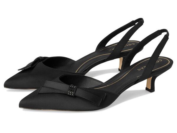 コールハーン レディース ヒール シューズ Noella Bow Sling Pump Black Satin