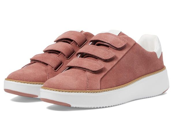 コールハーン レディース スニーカー シューズ Grandpro Topspin Triple Strap Sneakers Rouge Suede/Whi