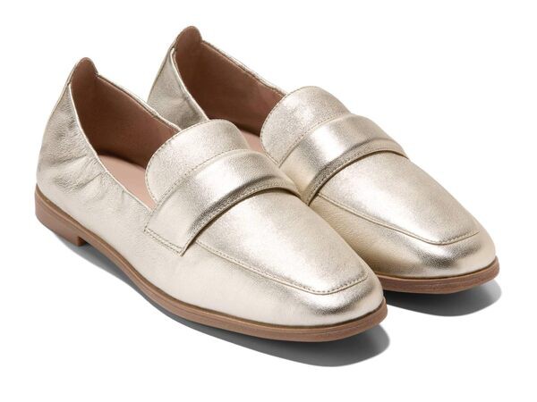 コールハーン レディース スリッポン・ローファー シューズ Trinnie Soft Loafers Soft Gold Leath