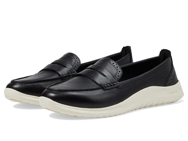 コールハーン レディース サンダル シューズ Zerogrand Meritt Leather Loafers Black/Ivory