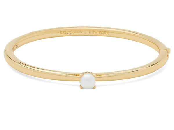 ケイトスペード レディース ブレスレット・バングル・アンクレット アクセサリー Hinged Bangle Cream/Gold