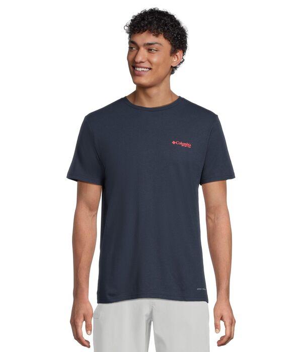 コロンビア メンズ シャツ トップス PFG Fish Flag II Short Sleeve Collegiate Navy