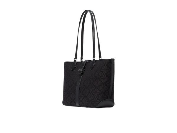 ケイトスペード レディース ハンドバッグ バッグ Spade Flower Jacquard Medium Open Tote Black Multi