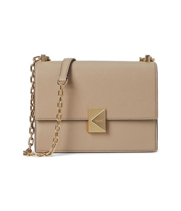 ケイトスペード レディース ハンドバッグ バッグ Deco Pebbled Leather Chain Shoulder Timeless Taupe