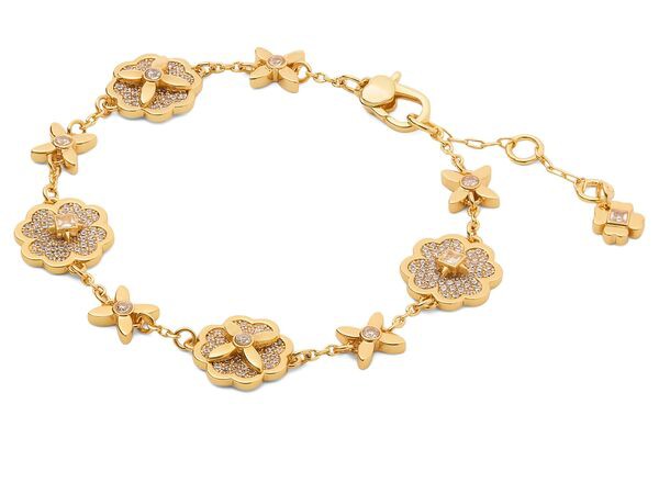 ケイトスペード レディース ブレスレット・バングル・アンクレット アクセサリー Heritage Bloom Line Bracelet Clear/Gold