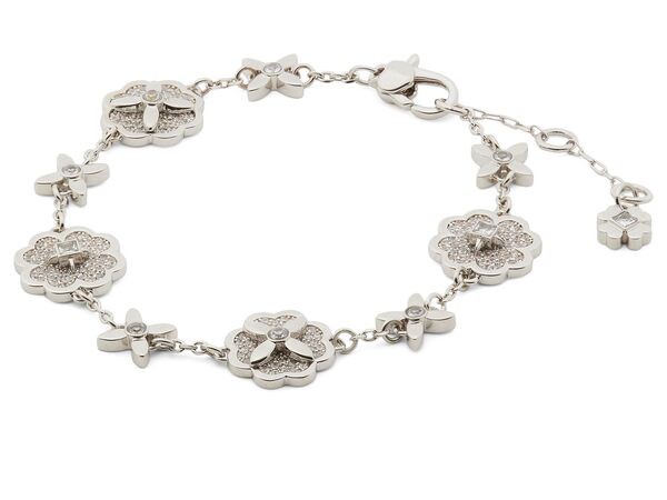 ケイトスペード レディース ブレスレット・バングル・アンクレット アクセサリー Heritage Bloom Line Bracelet Clear/Silver