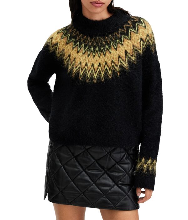 オールセインツ レディース ニット・セーター アウター Clyde Funnel Neck Blackの通販はニット・セーター