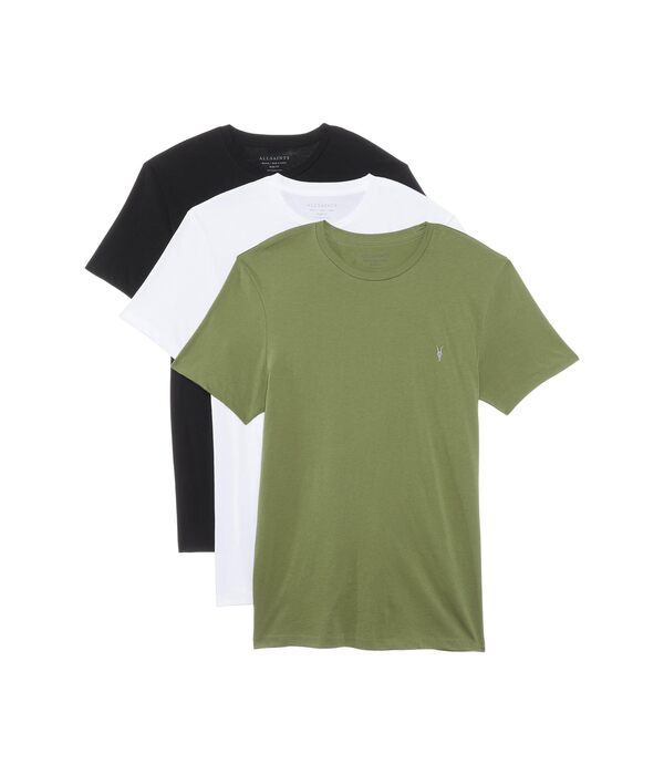 オールセインツ メンズ シャツ トップス Tonic Short Sleeve Crew 3-Pack Green/Black/Whiの通販は 38,800円