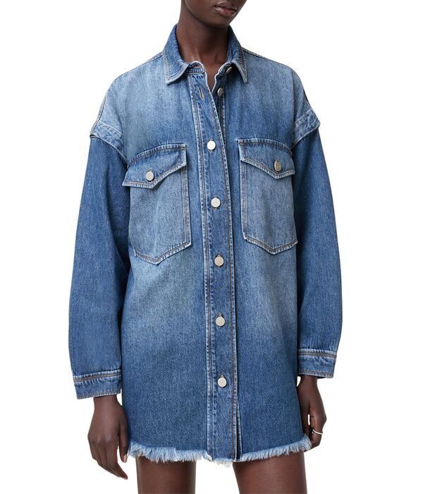 オールセインツ レディース ワンピース トップス Faye Snap Dress Mid Indigo