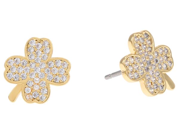 ケイトスペード レディース ピアス・イヤリング アクセサリー Pave Clover Studs Clear/Gold