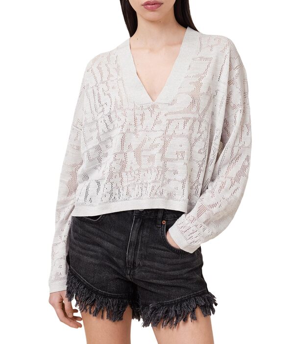 オールセインツ レディース シャツ トップス Kaito V-neck Chalk White