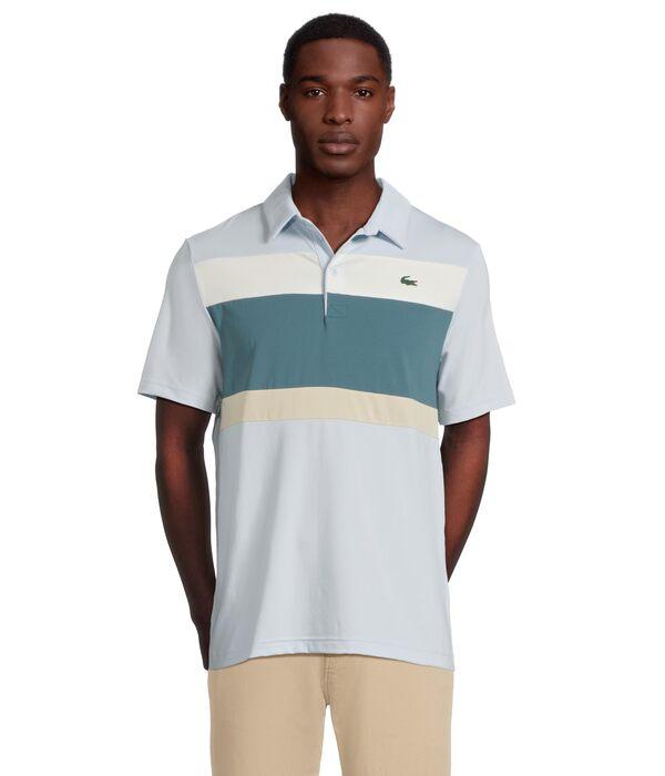 ラコステ メンズ シャツ トップス Regular Fit Colorblock Polo Light Blue/Dark Blue/White