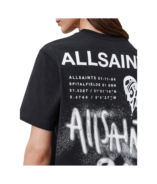 (取寄) オールセインツ レディース ポスター Bf ティー AllSaints women Poster Bf Tee Black 1 オールセインツ レディース シャツ トップス Poster Bf Tee Black 1