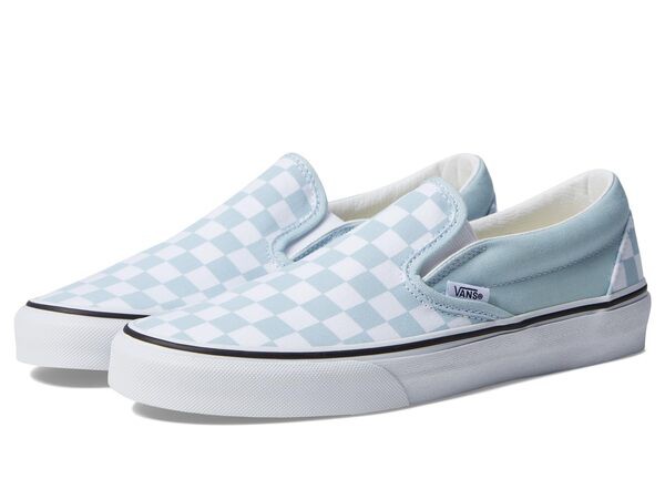 バンズ メンズ スニーカー シューズ Classic Slip-On (Checkerboard) Baby Blue/True White