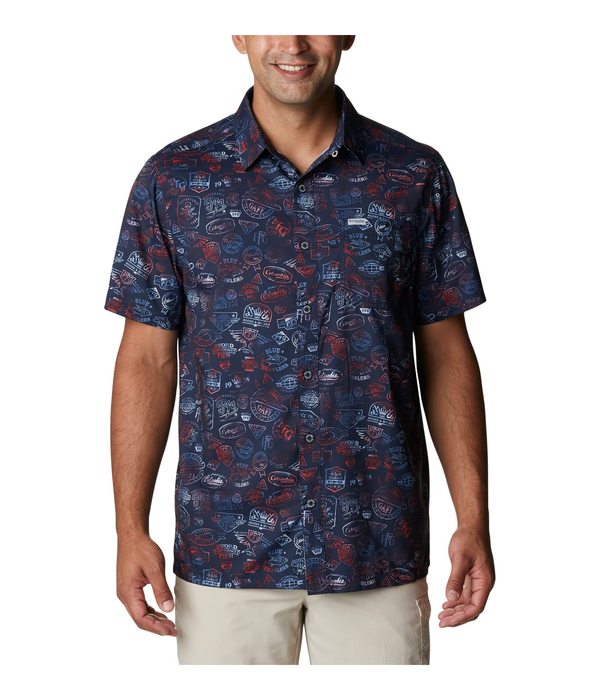 コロンビア メンズ シャツ トップス Super Slack Tide Camp Shirt Collegiate Navy Tie-Dye Printの通販は