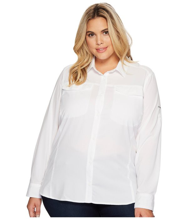 コロンビア レディース シャツ トップス Plus Size Silver Ridge Lite Long Sleeve Shirt White