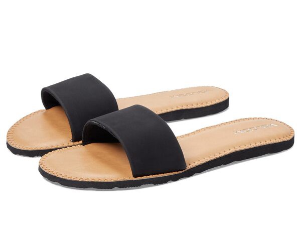 ボルコム レディース サンダル シューズ Simple Slide Sandals Black 1