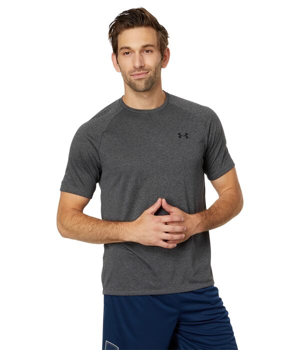 アンダーアーマー メンズ シャツ トップス UA Tech 2.0 Short Sleeve Tee Carbon Heather/Blackの通販は 6,208円