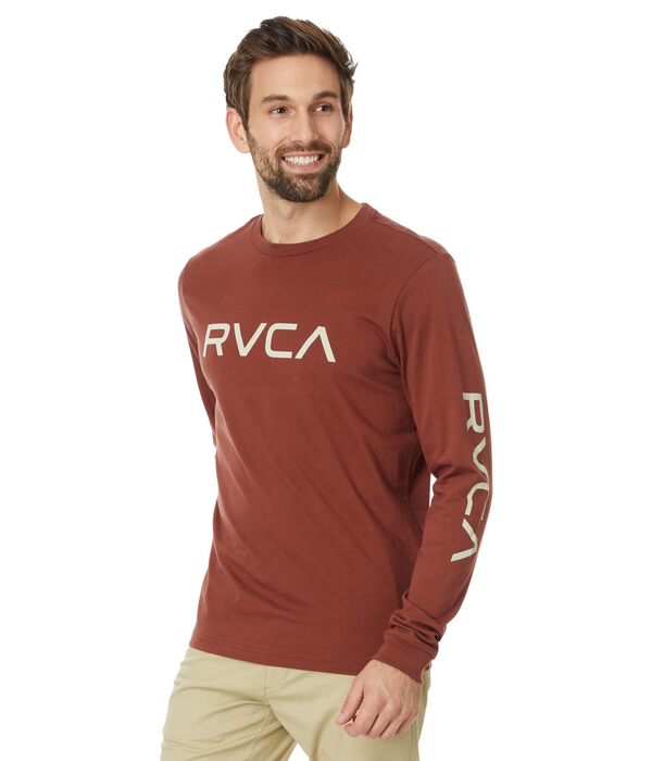 ルーカ メンズ シャツ トップス Big RVCA Long Sleeve Tee Red Earth