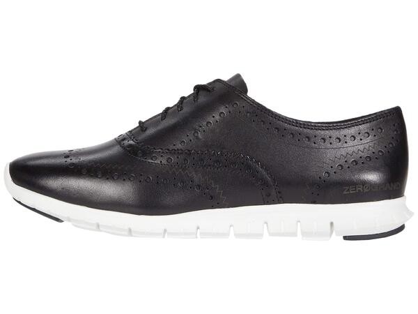 コールハーン レディース オックスフォード シューズ Zerogrand Wing Oxford Closed Hole Black Leather/Optic White