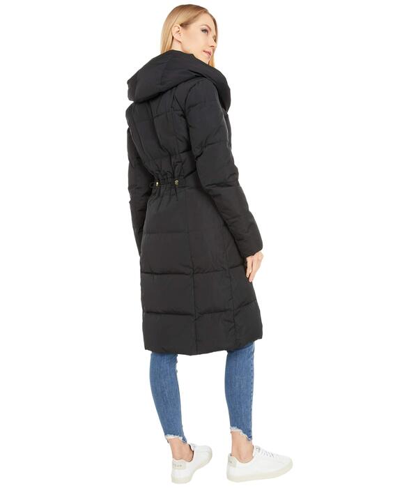 コールハーン レディース コート アウター Zip Front Down Coat w/ Dramatic Oversized Hood Black
