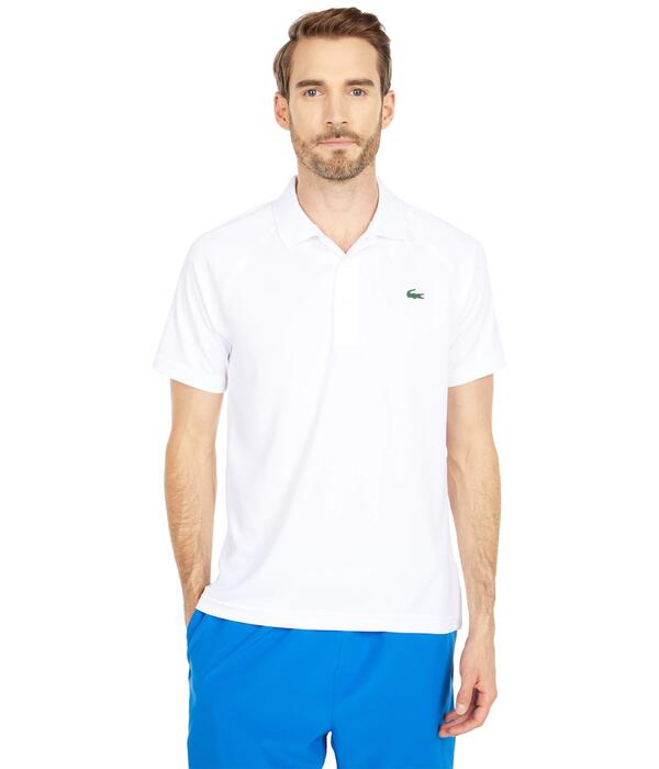 ラコステ メンズ シャツ トップス Short Sleeve Sport Breathable Run-Resistant Interlock Polo Shirt Whiteの通販は 16,485円