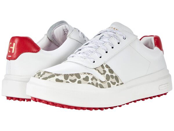 コールハーン レディース スニーカー シューズ GrandPro Rally Golf Waterproof Water Resistant Bright White/Hyper Leopard Print/Love