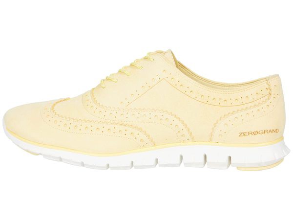 コールハーン レディース オックスフォード シューズ Zerogrand Wing Tip Oxford Closed Hole II Pale Banana Suede/Pale Banana Paintli