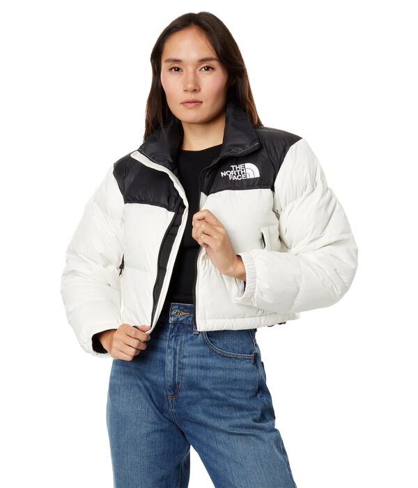 ノースフェイス レディース コート アウター Nuptse Short Jacket Gardenia White/TNF Black