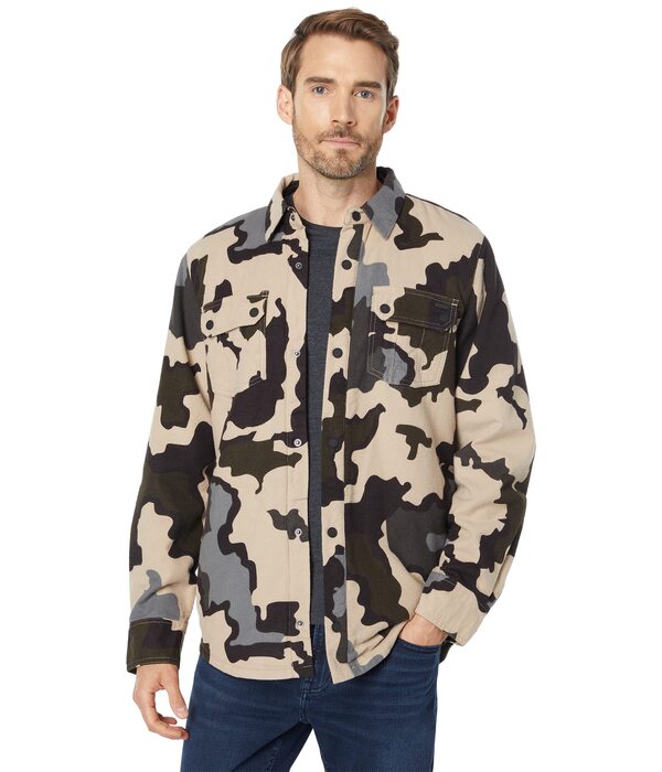 ボルコム メンズ コート アウター Sherpa Flannel Jacket Drill Khaki