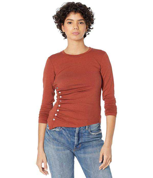 オールセインツ レディース シャツ トップス Hatti Long Sleeve Tee Arabian Spice Red