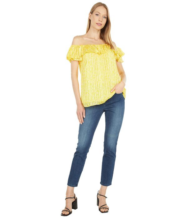 マイケルコース レディース シャツ トップス Hippie Off Shoulder Ruffle Top Sunflower