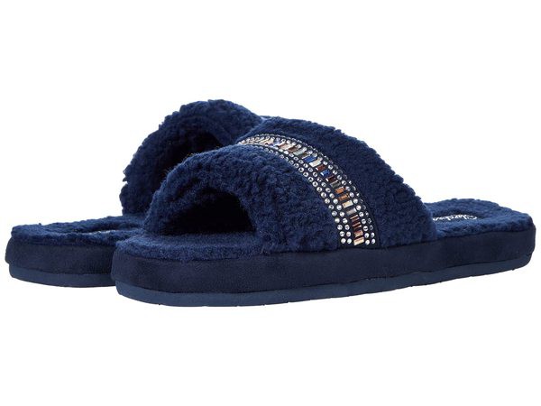 スケッチャーズ レディース サンダル シューズ Cozy Slide Bling It! Navy