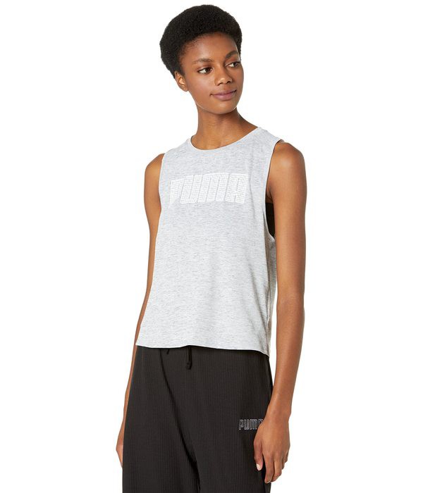 プーマ レディース シャツ トップス Break Free Tank Quiet Shade Heather/Puma Whiteの通販は