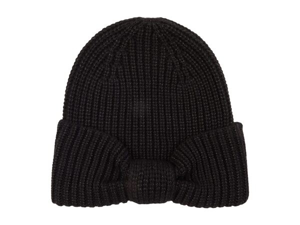 ケイトスペード レディース 帽子 アクセサリー Metallic Bow Beanie Black