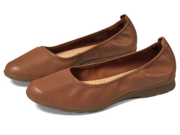 クラークス レディース サンダル シューズ Jenette Ease Dark Tan Leather