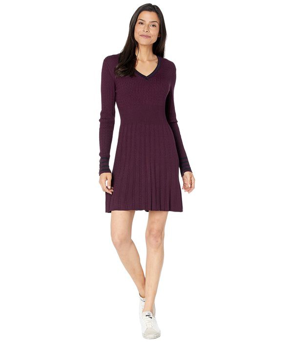 トミー ヒルフィガー レディース ワンピース トップス Sweater Knit Dress Aubergine/Sky Captain