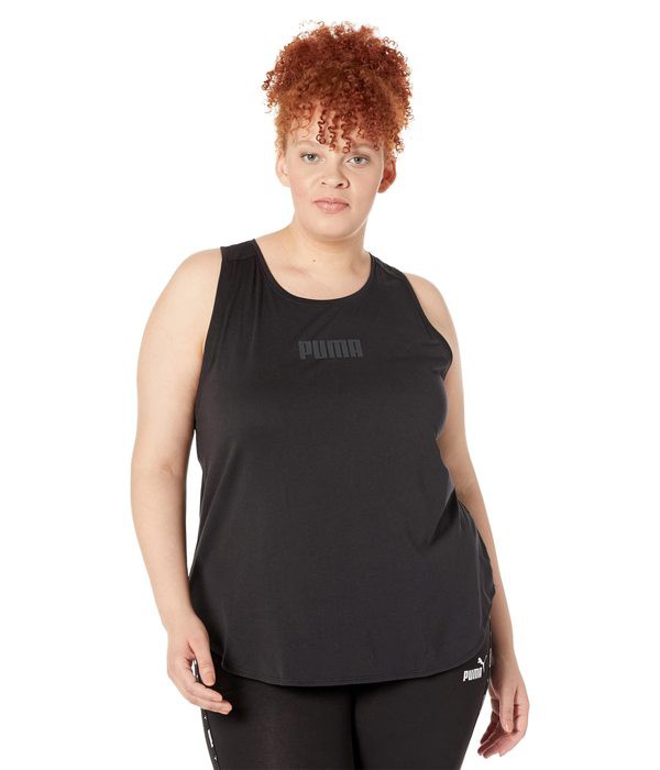 プーマ レディース シャツ トップス Plus Size Train Logo Tank Puma Black